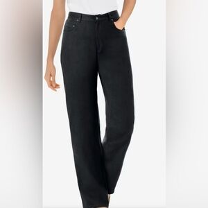 WOMAN WITHIN Classic Fit Bootcut 5-Pocket Black Denim Jeans Women’s Plus Size 24